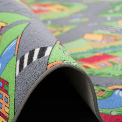 Produktbild von Kinder und Spielteppiche | Große Auswahl an Straßenteppichen | Pflegeleicht und Strapazierfähig, Größe:200x200 cm, Design:Little Village