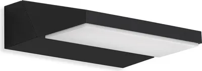 A black LED outdoor wall light with a white diffuser.