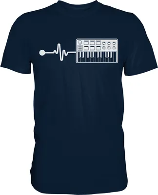 Produktbild von Modulares Synthesizer Keyboard Synth Heartbeat T-Shirt – Navy / 5XL