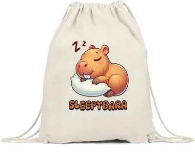 Produktbild von Sleepybara Turnbeutel Schlafen Capybara Wasserschwein Fans Schlafmütze Langschläfer
