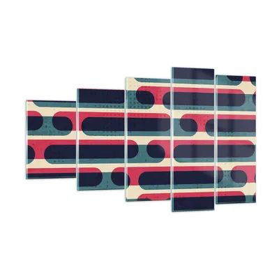 Produktbild von Bilder auf glas - 5 Teile - Abstraktion Muster Modern - 100x60cm - Glasbilder - Wandbilder - Bilder - zum Aufhängen bereit - Wanddekoration aus Glas - Glas Bilder - Wandbild auf Glas - GEG100x60-4200