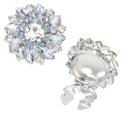 Image de Boutons de manchette - Avec cache-bouton - Pour femmes - Argentés, bleu clair