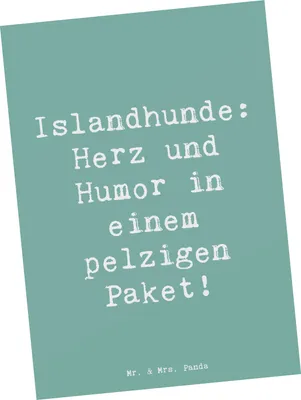 Produktbild von Mr. & Mrs. Panda Postkarte Spruch Islandhund Freude - Meeresbrise - Geschenk, Hunderassen Pflege, Eigenschaften, Hunderasse, besondere Bindung, Postkarten, Ansichtskarten