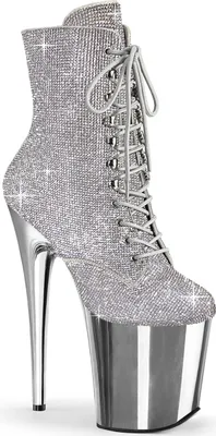 Produktbild von FLAMINGO-1020CHRS Damen Booties von Pleaser, Silber  , EU 44, US 14