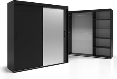 Zdjęcie produktu dla Szafa z lustrem 170 cm półki drążki Denver VSZ37