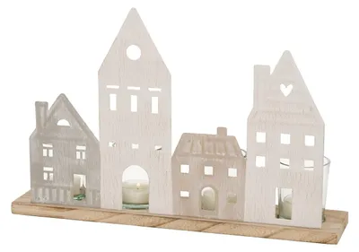 Produktbild von Teelichthalter, Holzhäuser, NORDY, 24 x 36 cm