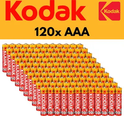 Produktbild von Kodak Batterien Vorratspack, 120 Stück AAA, Markenqualität, R03 Zink Kohle, 1,5V