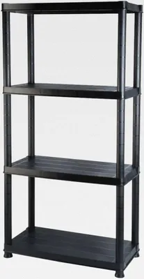 Produktbild von Lagerregal 4-Tier Schwarz 61x30,5x130 cm Kunststoff Lagerregal für Garage, Abstellraum, Kellerregal