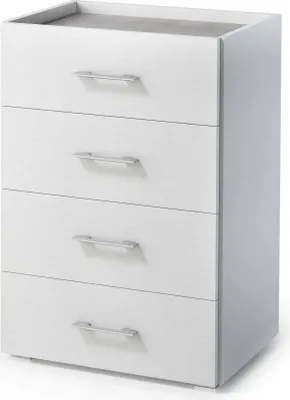 Immagine prodotto di Dmora Cassettiera Avim 41x50x87h cm Bianco, 4 Cassetti Apertura Scorrevole  Italy