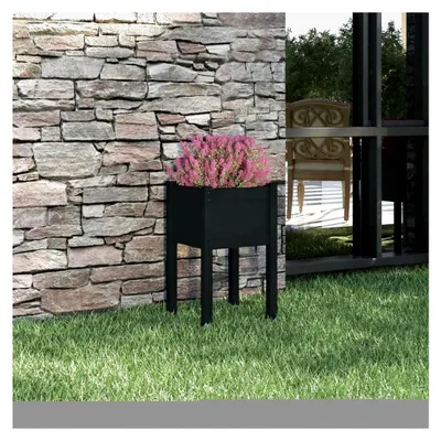 Produktbild von Pflanzkübel Schwarz 40x40x70 cm aus Kiefernholz, Blumentopf für Garten, Terrasse und Balkon