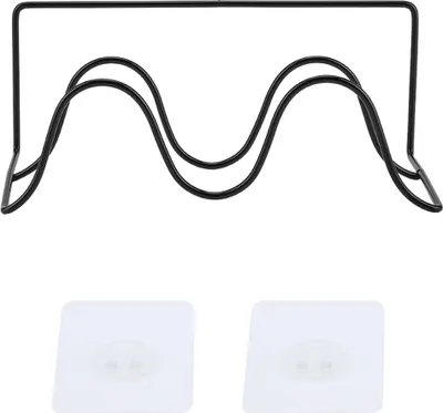 Produktbild von Doppellagiges Schuhregal, Wandmontage, Schuhablage (Schwarz)