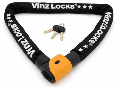 Produktbild von VINZ Jannu Kettenschloss ø10mm | ART 3 Zertifikat | Schloss für Roller E-Scooter Motorrad Moped E-Bike & hochwertiges Fahrrad | sicheres Rollerschloss Motorrad Kette | 100-200 cm (150cm)