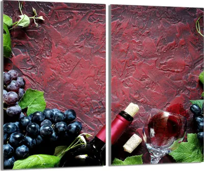 Produktbild von Herdabdeckplatten 2 teilig 30x52 Glaskeramikkochfeld Abdeckung Glas, Wein Glas