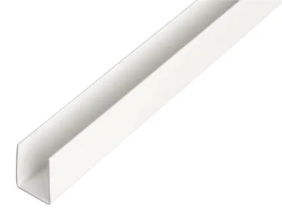 Image de Alberts 484514 Profilé en U, plastique, blanc, 1000 x 12 x 10 mm