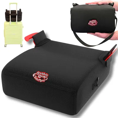 Produktbild von BubbleBum Teleport Reise Kindersitz, i-Size R129 Sitzerhöhung Auto Kinder, Tragbar Kindersitzerhöhung für Kinder 125-150cm, Faltet 60% Kleiner Schwarz