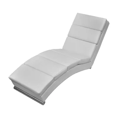 Image de vidaXL Chaise longue Blanc Similicuir