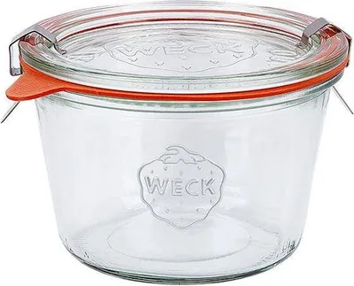 Immagine prodotto di Vasetti Weck da 370 ml, set di 6 vasetti con coperchi, guarnizioni e clip - vasetti per marmellata, confettura, conservazione e stoccaggio