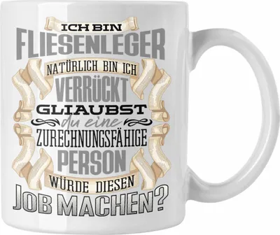 Produktbild von Trendation - Ich Bin Fliesenleger Tasse Geschenk Geburtstag Lustiger Spruch Fliesenleger Geschenkidee (Weiß)