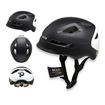 Produktbild von KED Pop II Kinder Fahrradhelm mit LED Rücklicht – Verbesserte Belüftung Für Mehr Komfort Und Sicherheit Farbe: black white Größe: 52-56 (M)