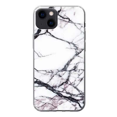 Produktbild von MuchoWow® Handyhülle Schutzhülle Hülle für iPhone 13 Marmor - Weiß - Stein Silikon Softcase Handy Hülle - Karteninhaber