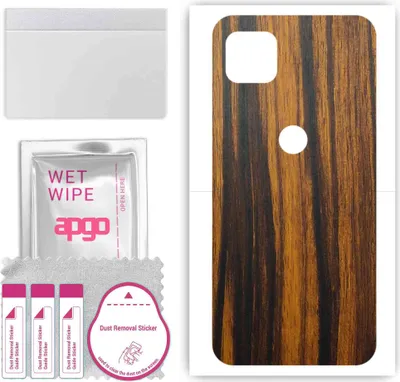 Produktbild von apgo Rückseite Schutzfolie, Skin, kompatibel mit Motorola One 5G Ace, Hinten Displayschutzfolie aus Vinylfolie, kratzfest, einfache Montage - Tigerwood
