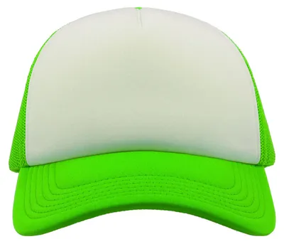 Produktbild von Atlantis Headwear - Rapper Kappe LT2216 (Einheitsgröße) (Weiß/Fluoreszierendes Grün)