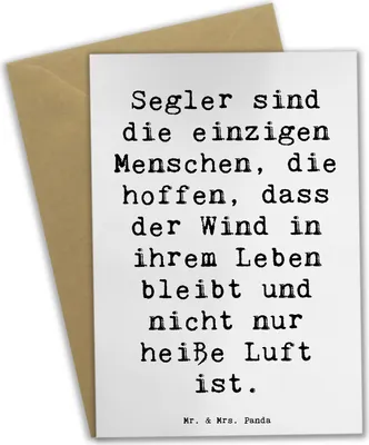 Produktbild von Mr. & Mrs. Panda neujahrskarte Spruch Segeln Lebenswind - Weiß - Geschenk, Sportler, dankeskarten, einladungskarten, Teamsport, Teamarbeit, Naturgewalten, Grußkarten