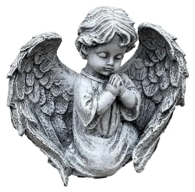 Produktbild von Frostsichere Steinfigur betender Engel aus Steinguss