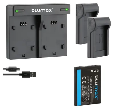 Produktbild von 1x Akku + Lader für Olympus Li -70B  VG-120, VG-130, VG-150, VG-160 550 mAh