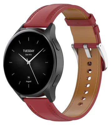 Produktbild von Für Xiaomi Watch 2 Pro hochwertiges Kunst-Leder Armband Rot Watch Ersatz Arm Band
