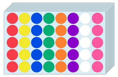 Image de Autocollants ronds de 25 mm, adhésifs, 3000 pièces, 8 couleurs, pour l'organisation