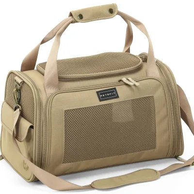 Image de Caisse de transport pliable pour chats et petits chiens en kaki
