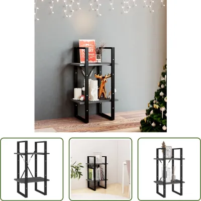 Image de The Living Store Bibliothèque 2 compartiments Gris 40x30x70 cm Pin massif