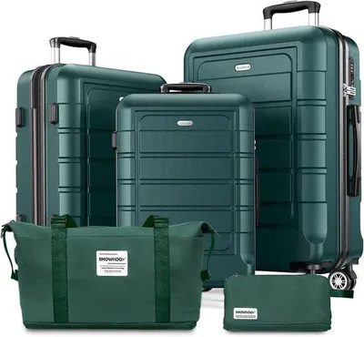 Produktbild von Famanu Kofferset 5-teilig Hartschalenkoffer - Erweiterbar, Leicht und Langlebig mit Reisetasche und Kosmetiktasche