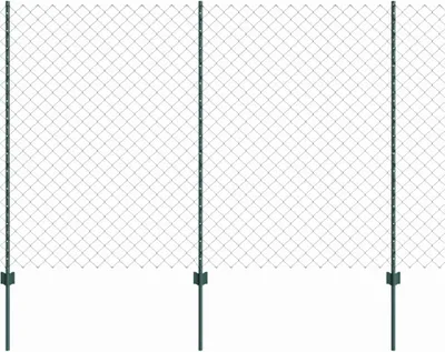 Productafbeelding van vidaXL Gaashek met palen, 25 x 1,5 meter, verzinkt staal, groen