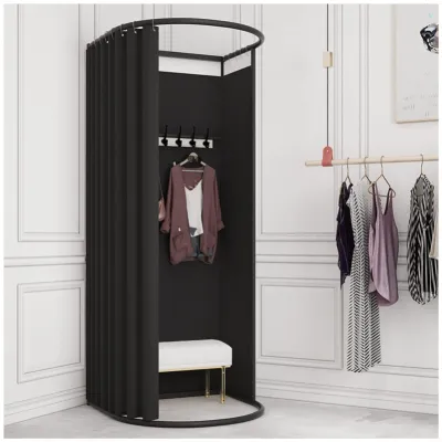 Produktbild von Mobile Umkleidekabine - U-förmige Umkleide - Freistehender Kleiderschirm - 85 cm Höhe - Eleganter Lebensstil