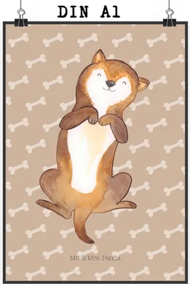 Produktbild von Mr. & Mrs. Panda Bild Hund Streicheln DIN A1 - Hundeglück - Geschenk, Kunstdruck, Sprüche, Niedlich, Bauch, Süß, Wanddekoration, Hunde, wanddeko, Wandbild, drucke