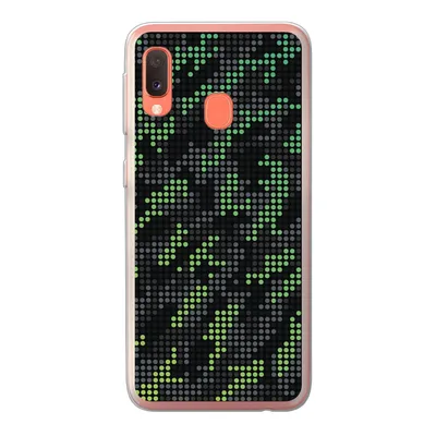 Produktbild von MuchoWow® Handyhülle Schutzhülle Hülle für Samsung Galaxy A20e Camouflage-Muster aus grünen und grauen Punkten Silikon Softcase Handy Hülle - Abdeckung