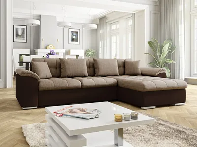 Produktbild von MIRJAN24 Ecksofa Diana, Eckcouch mit Bettkasten und Schlaffunktion, Polsterecke (Ecksofa Rechts, Soft 066 + Lawa 02)