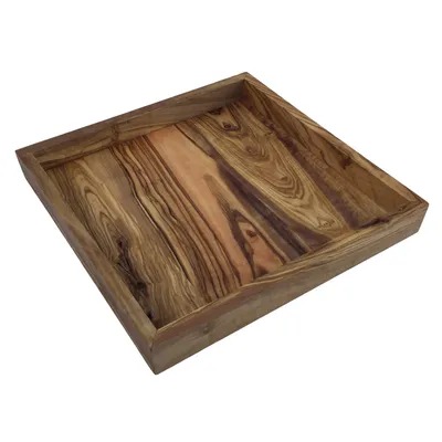 Produktbild von Dekoablage "My Day" 22 x 22 x 3 cm, quadratische Ablage aus Olivenholz