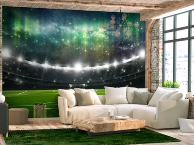 Produktbild von Vlies Fototapete Fußball 400x280 cm Tapeten Wandtapete XXL Fussballstadion Nordlicht i-C-10045-a-a