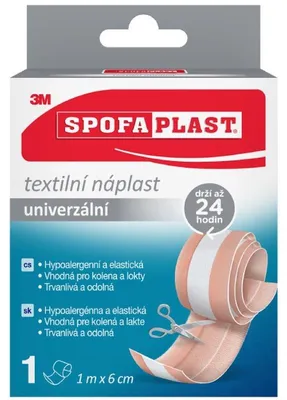 Zdjęcie produktu dla Náplast zdravotnická 3M Spofaplast 154, na odřeniny, textilie elastická, 6 cmx1 m, tělová