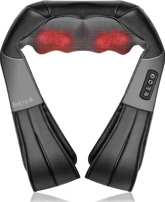 Produktbild von Nekt Corner Shiatsu Tiefes Kneten Massage Kissen Hitze, Auto -Bürostuhl, Nacken, Schulter, Rücken, Taille [, bidirektionale K