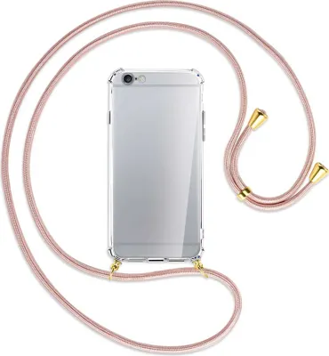Produktbild von Handykette Backcover-Schutzhülle mit Band (Metall goldfarben) für Apple iPhone 6 / 6S - roségold