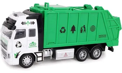 Produktbild von Müllwagen-Spielzeug – Metall – Rückwärtslaufmechanismus – 21 cm