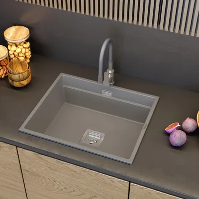 Produktbild von Granitan | GRADO - Küchenarmatur - Flexibler Auslauf - 360° schwenkbar - Grau - Keramikkopf