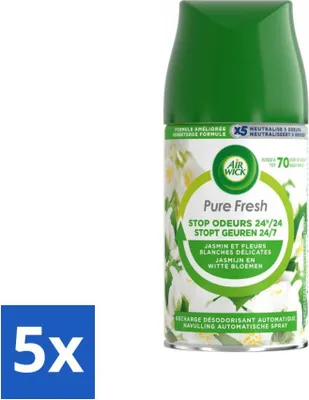 Produktbild von Air Wick Freshmatic Automatische Sprühflasche Nachfüllpackung Jasmin & Weiße Blüten 250 ml - Vorteilspack - 5 Stücke