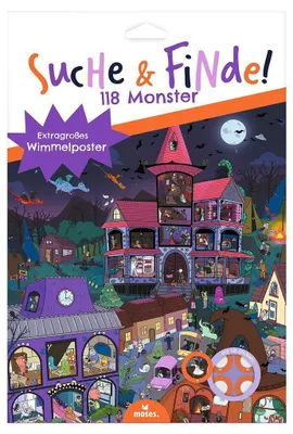 Produktbild von Suchspiel mit 118 Monstern, extragroßem Poster und wieder ablösbaren Stickern