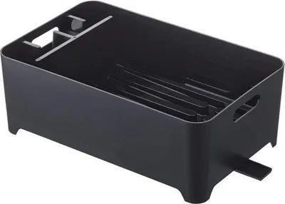 Zdjęcie produktu dla Ibenzoa® Praktyczna, oszczędzająca miejsce suszarka do naczyń do nowoczesnych kuchni – plastik, obrotowa konstrukcja, 38 x 24 x 13 cm, 0,8 kg, czarno-biała