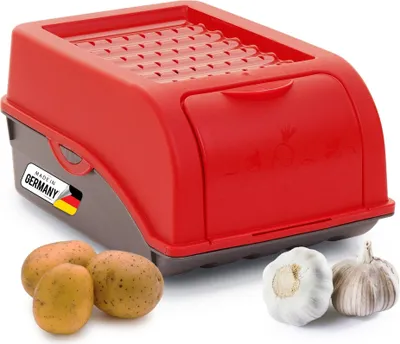 Produktbild von Novaliv 1x Klein 3,5 L Vorratsbehälter rot Aufbewahrungsbox Küche Zwiebelbehälter Knoblauchbehälter